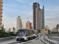 BANGKOK, Thailand : December 19, 2020 - TheÃÂ BTS Gold LineÃÂ is automatedÃÂ people moverÃÂ line to Iconsiam, avoid traffic jam.